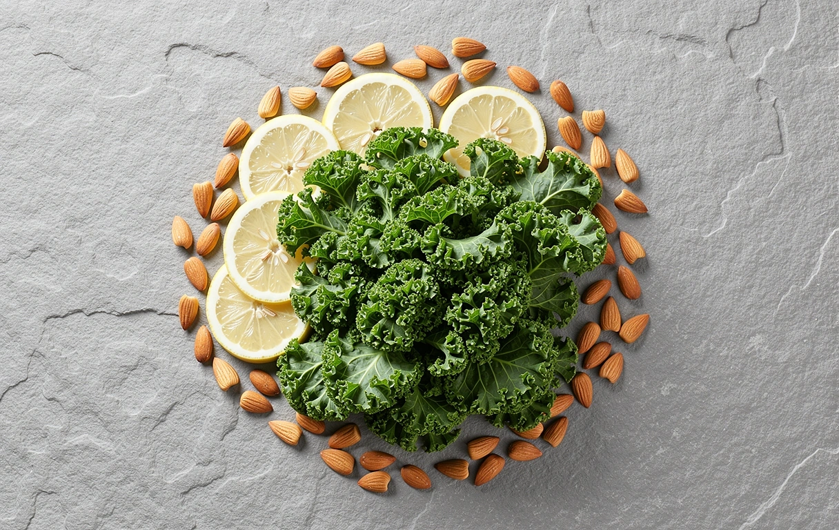 Ingrédients frais sur un plan de travail en pierre